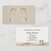 Barefeet Prints in Beach Sand Visitekaartje (Voorkant / Achterkant)