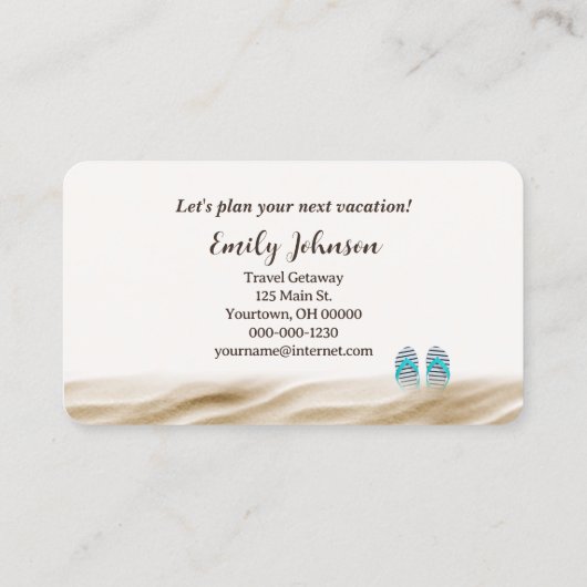 Barefeet Prints in Beach Sand Visitekaartje (Achterkant)