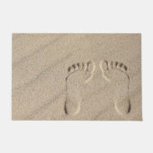 Barefeet Voetafdrukken in Zand Deurmat (Voorkant)