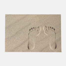 Barefeet Voetafdrukken in Zand Deurmat