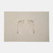Barefeet Voetafdrukken in Zand Deurmat (Voorkant)