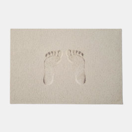 Barefeet Voetafdrukken in Zand Deurmat
