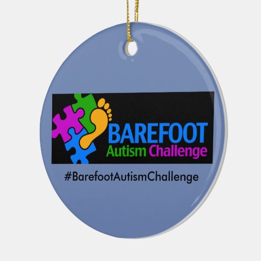Barefoot Autism Challenge Circle Ornament (Links)