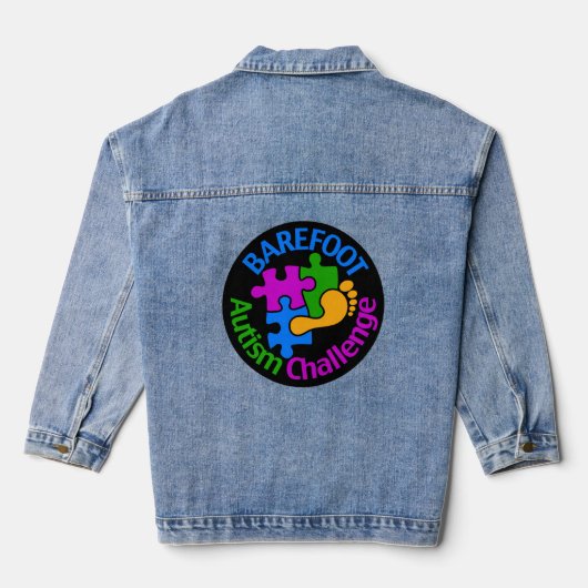 Barefoot Autism Challenge denim jas Jacket (Achterkant)