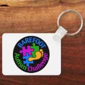 Barefoot Autism Challenge Trucker Hoed Sleutelhanger (Voorkant)