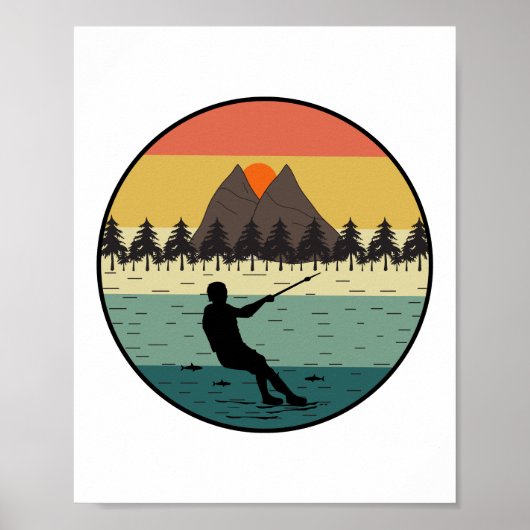 Barefoot Barefooting-skiën Watersportboot Motorboo Poster (Voorkant)