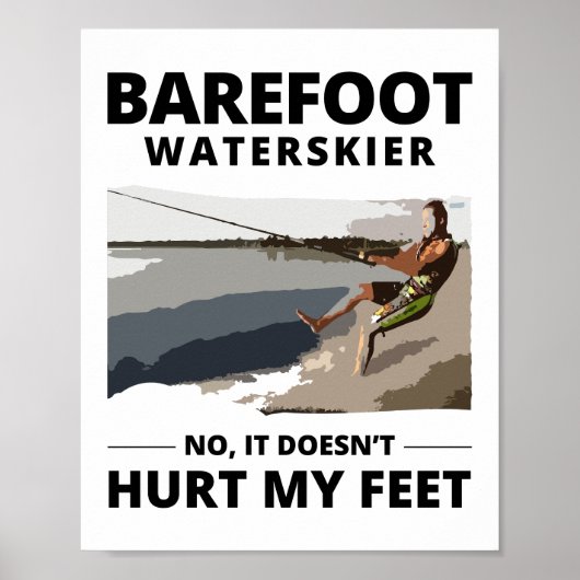 Barefoot Barefooting-skiën Watersportboot Motorboo Poster (Voorkant)