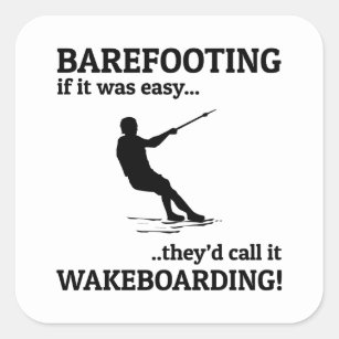 Barefoot Barefooting-skiën Watersportboot Motorboo Vierkante Sticker