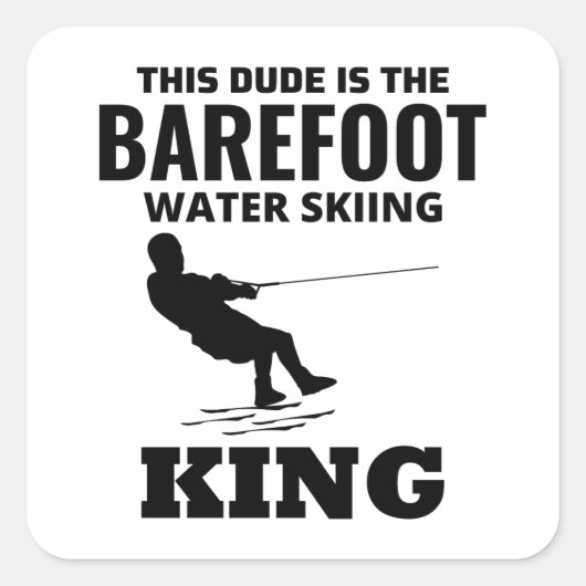Barefoot Barefooting-skiën Watersportboot Motorboo Vierkante Sticker (Voorkant)