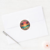 Barefoot & Beach Bound-badge Vierkante Sticker (Envelop)