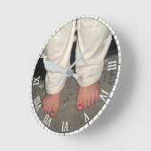 Barefoot bij de Pier Round Wall-klok Ronde Klok (Hoek)