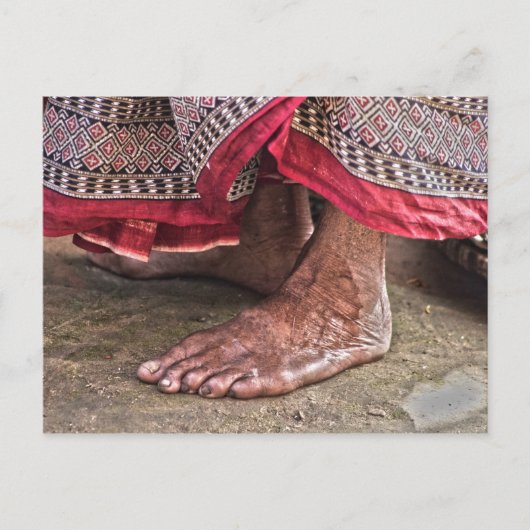 Barefoot bij de tempel briefkaart (Voorkant)