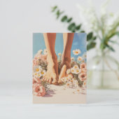 Barefoot Blooms Summer Art Briefkaart (Staand voorkant)