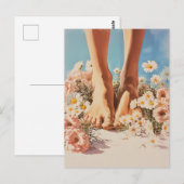 Barefoot Blooms Summer Art Briefkaart (Voorkant / Achterkant)