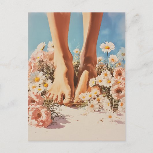 Barefoot Blooms Summer Art Briefkaart (Voorkant)