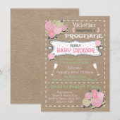 Barefoot en zwanger Bubble baby shower nodigt uit Kaart (Voorkant / Achterkant)