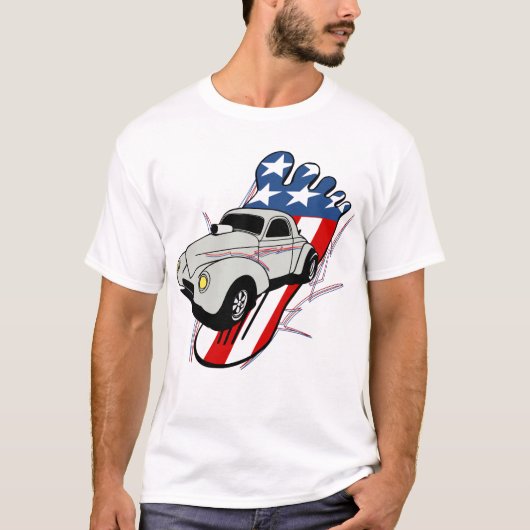 Barefoot Gas Pedal Willy's T-shirt (Voorkant)