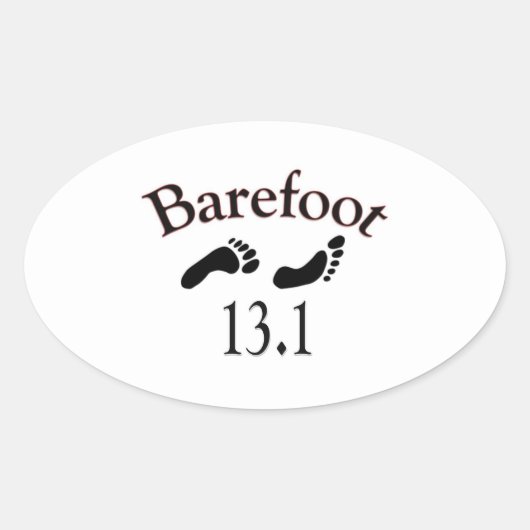 Barefoot Half Marathon Sticker (Voorkant)
