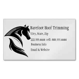Barefoot Hoof Trimming Black White Art Magnetisch Visitekaartje
