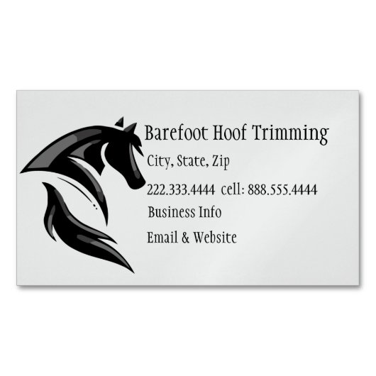 Barefoot Hoof Trimming Black White Art Magnetisch Visitekaartje (Voorkant)