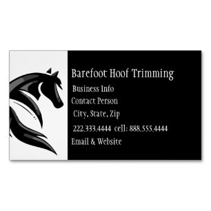 Barefoot Hoof Trimming Black White Classic Busines Magnetisch Visitekaartje