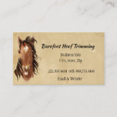 Barefoot Hoof Trimming Farrier Fun Horse Logo Visitekaartje (Voorkant)