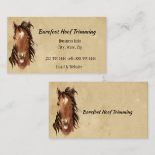Barefoot Hoof Trimming Farrier Fun Horse Logo Visitekaartje