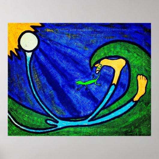 Barefoot in Grass Dream schilderij Poster (Voorkant)
