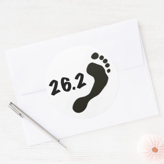 Barefoot Marathon Ronde Sticker (Envelop)