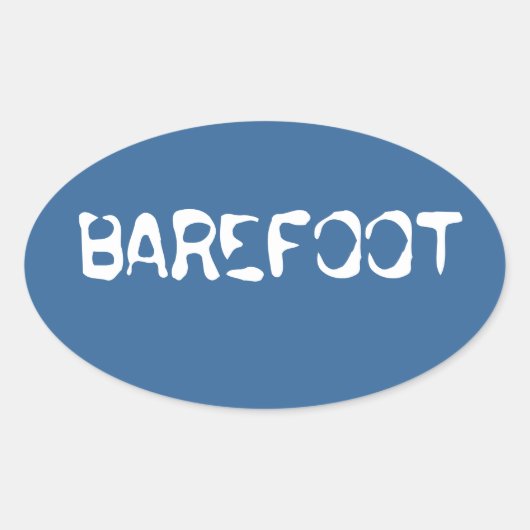 Barefoot Merk water achtergrond "barefoot" zieker Ovale Sticker (Voorkant)