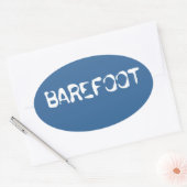Barefoot Merk water achtergrond "barefoot" zieker Ovale Sticker (Envelop)