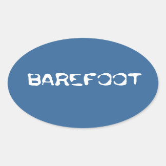 Barefoot Merk water achtergrond "barefoot" zieker Ovale Sticker