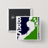 Barefoot Runners Soc Avatar Logo White Foot Square Vierkante Button 5,1 Cm (Voorkant /achterkant)