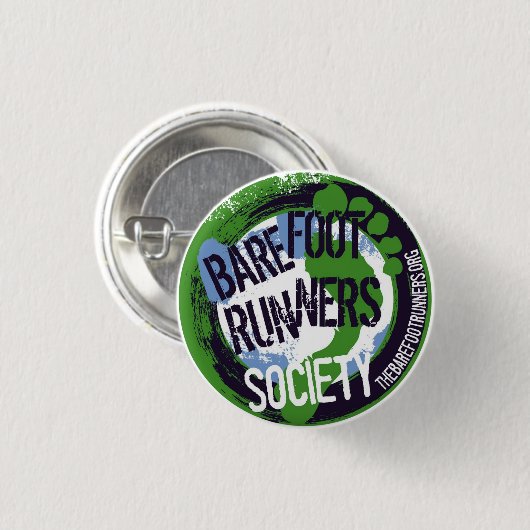 Barefoot Runners Society Artsy Round Button (Voorkant /achterkant)