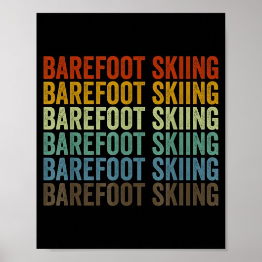 Barefoot skiën sport retro poster (Voorkant)