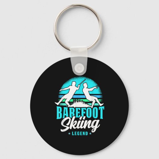 Barefoot Skiing Legend Retro Style Water Sport Ski Sleutelhanger (Voorkant)