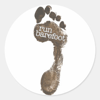 Barefoot uitvoeren ronde sticker