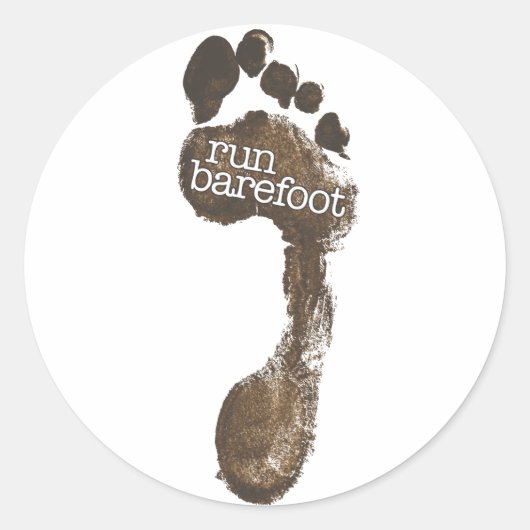 Barefoot uitvoeren ronde sticker (Voorkant)
