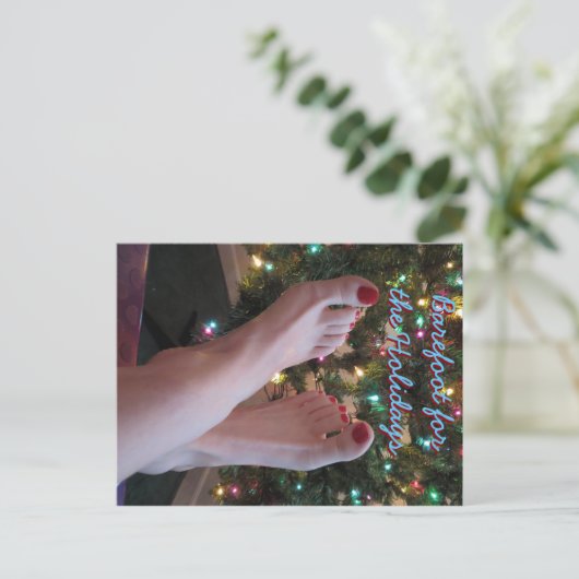 Barefoot voor het Feestdagen Briefkaart (Staand voorkant)