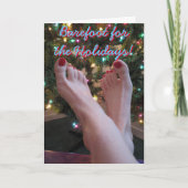 Barefoot voor het Feestdagen Wenskaart Kaart (Voorkant)