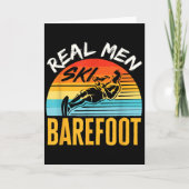 Barefoot Water Skiing Skier Funny Real Men Ski Bar Kaart (Voorkant)