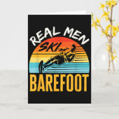 Barefoot Water Skiing Skier Funny Real Men Ski Bar Kaart (Gele Bloem)