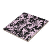 Barely Berry Pink & Black gemengde kleurtegels Tegeltje (Zijkant)