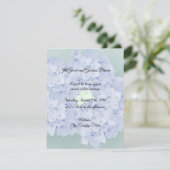 Barely Blue Hydrangea Wedding Invitation Kaart (Staand voorkant)