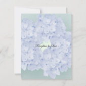 Barely Blue Hydrangea Wedding Invitation Kaart (Achterkant)
