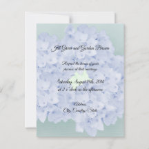 Barely Blue Hydrangea Wedding Invitation