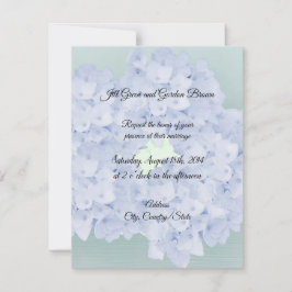 Barely Blue Hydrangea Wedding Invitation Kaart