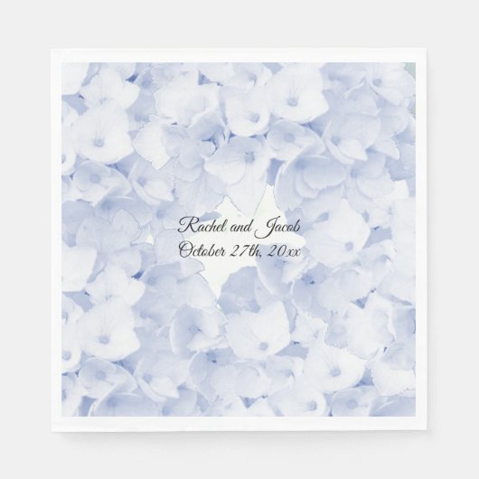 Barely Blue Hydrangea Wedding Paper Napkins Servet (Voorkant)