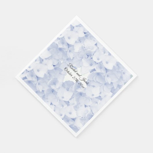 Barely Blue Hydrangea Wedding Paper Napkins Servet (Hoek)