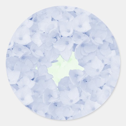 Barely Blue Hydrangeas Classic Round Sticker (Voorkant)